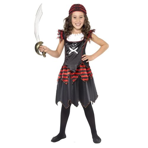 Déguisement Pirate Tête De Mort Fille 4/6 Ans Noir 32341s Smiffys 4/6 ANS - Coloris : Noir32341S Smiffys