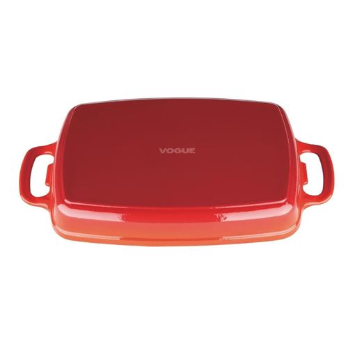 Plat en fonte rectangulaire 2.8l rouge vogue