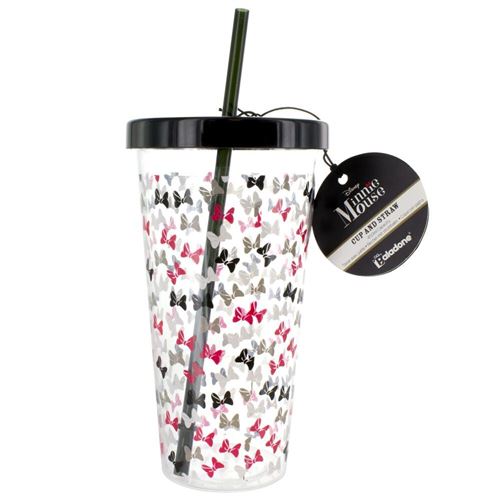 Minnie Mouse Tasses et paille, Multicolore, 10 x 10 x 18 cm