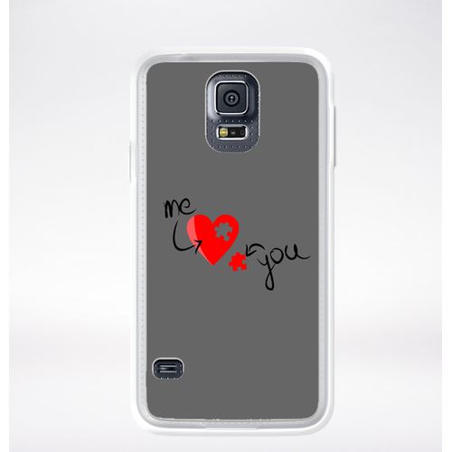 Coque Me Love You Gris Compatible Samsung Galaxy S5 Transparent
