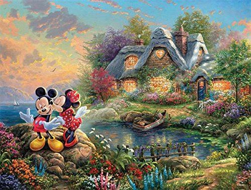 Ceaco Mickey and Minnie Mouse Thomas Kinkade Disney Jigsaw Puzzle - 750 pieces