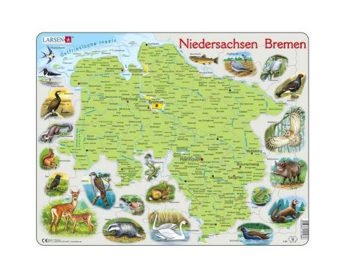 Puzzle 54 Pièces : Puzzle Cadre - Niedersachsen / Bremen (en Allemand), Larsen
