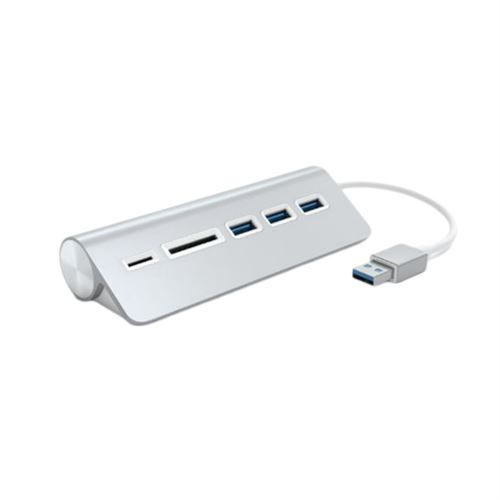 Satechi hub usb 3.0 en aluminium et lecteur de carte (argent)