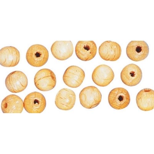 Perle en bois nature Ø 16 mm 15 pièces - rayher