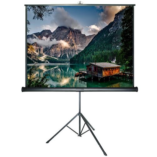 Ecran de projection sur pied manuel blanc mat Polaro 203 x 203 cm DELUXX Advanced