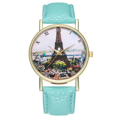 Montre modèle parisienne montre tour eiffel tour montre de quartz des femmes montre t135-aMenthe verte