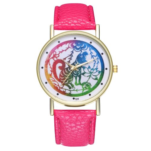 Montre pour femme 12 Zodiac Fashion Simple Montre pour femme avec bracelet en cuir Montre pour homme Montre à quartz T29-ARoseCamine