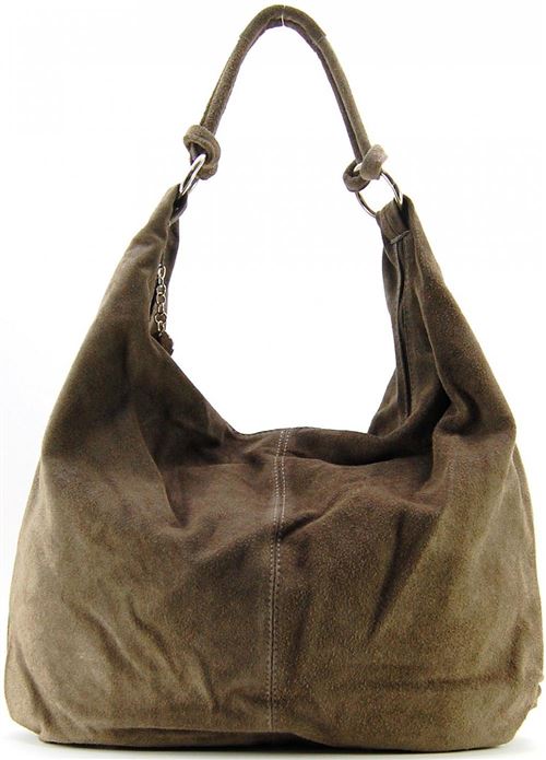 OH MY BAG Sac porté épaule Cuir porté épaule et main Femmes en véritable cuir fabriqué en Italie - modèle LOVE Taupe foncé