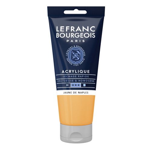 Lefranc Bourgeois - Peinture - peinture acrylique - jaune napolitain - opaque - satin - fine - 80 ml