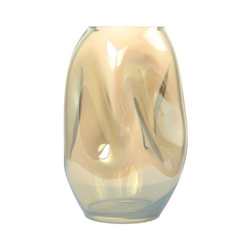 Non Communiqué Vase Design En Verre Soufflé "Diney" 25Cm Ambre