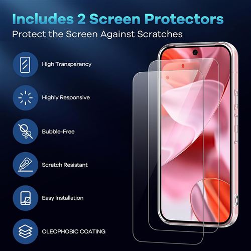 Pack Accessoires Google Pixel 9 : Coque Silicone Noir + 2 Verres Trempés - Little Boutik