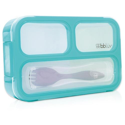 Boîte à repas avec fourchette, Lunch box Bento Bleu 12 cm x 18 cm