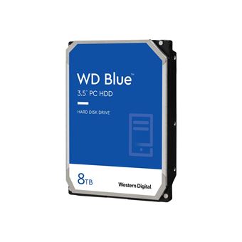 WD Blue WD80EAZZ - Disque dur - 8 To - interne - 3.5&quot; - SATA 6Gb/s - 5640 tours/min - mémoire tampon : 128 Mo - 1