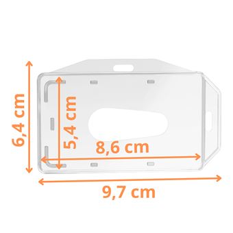Porte-badge Transparent – Lot De 5, Plastique Rigide, Pour Cartes Standard, Port Vertical/horizontal