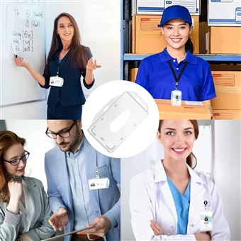 Cordon Avec Porte Carte, 1 Ensemble -Cordon, Transparentes étanche, Pour Carte Transport, Cartes Crédit,Clips Badges (1 Set