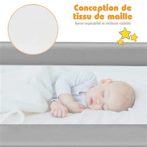 Barriere De Lit Giantex Pour Enfant Gris 150 X 40 5 X 42cm Maillage Rabattable Et Portable Protection Bord De Lit Pour X Barrieres De Lit Achat Prix Fnac