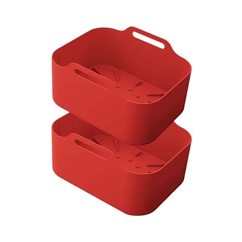 Kitchencook Rouge Paniers En Silicone Pour Airfryer - Lot De 2 - Image 2