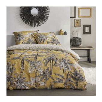 Parure de lit imprimé SUNSHINE LOUISA - TODAY - Jaune 260x240cm - 1