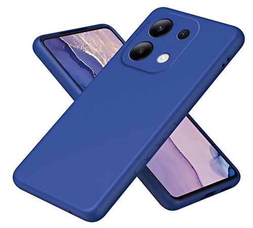 Coque pour Xiaomi Redmi Note 13 Pro 5G / Poco X6 5G - housse etui silicone gel fine + verre trempe - BLEU FONCE - htdmobiles
