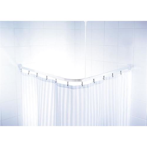 RIDDER Rail de rideau de douche universel Blanc 160x70 cm