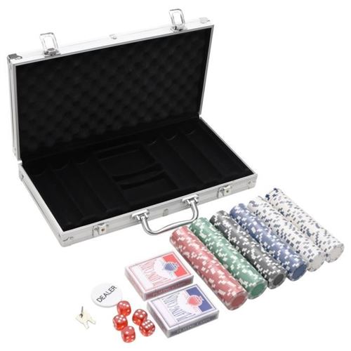 Jeu de jetons de poker - VIDAXL - 300 pcs 11,5 g - Mallette de transport portable - Multicolore