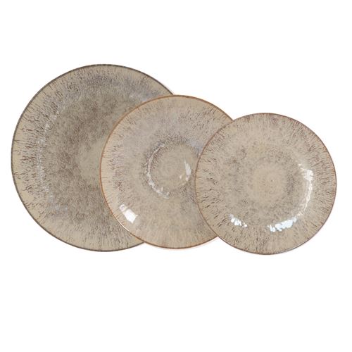 Non Communiqué Beige Service D'assiettes Akaris 18 Pièces - Table Passion - Grès