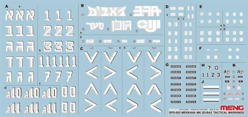 Meng Marquages Tactiques Merkava Mk.3d/Baz - 1/35 - Image 3