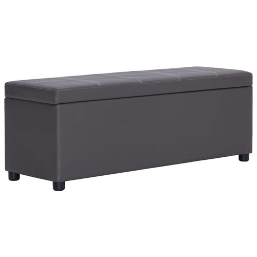 vidaXL Banc avec compartiment de rangement 116 cm Gris Similicuir