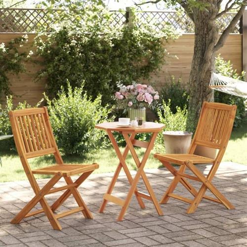 Non Communiqué Marron Bois Vidaxl Bois Massif 3 Pieces 2 Personnes Salon De Jardin
