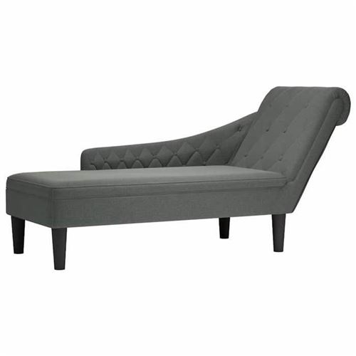 vidaXL Chaiselongue mit Kissen und Rechter Armlehne Dunkelgrau Stoff