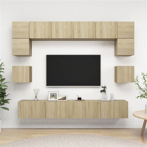Vidaxl Ensemble De Meuble Tv 8 Pcs Chêne Sonoma Bois D Ingénierie - Image 2