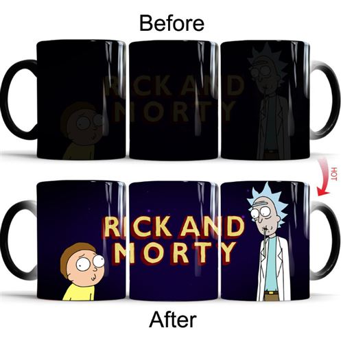 Mug magique personnalisé tasse de café thermoréactif à la chaleur, Rick et Morty