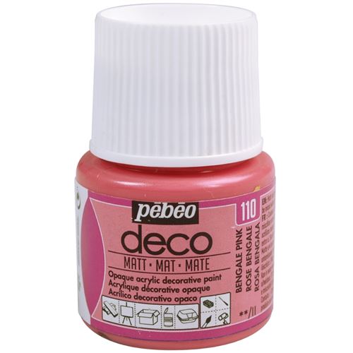 Peinture acrylique P&eacute;b&eacute;o D&eacute;co - Rose Bengale - mat - 45 ml