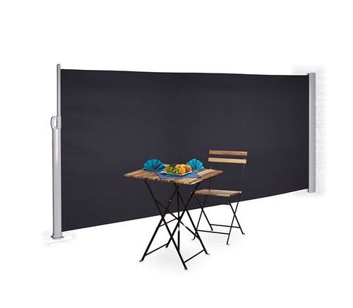 Bc-elec - ASA-160T Store latéral gris anthracite 3x1.6m rétractable pour terrasse, brise-vue jardin pare-vue...