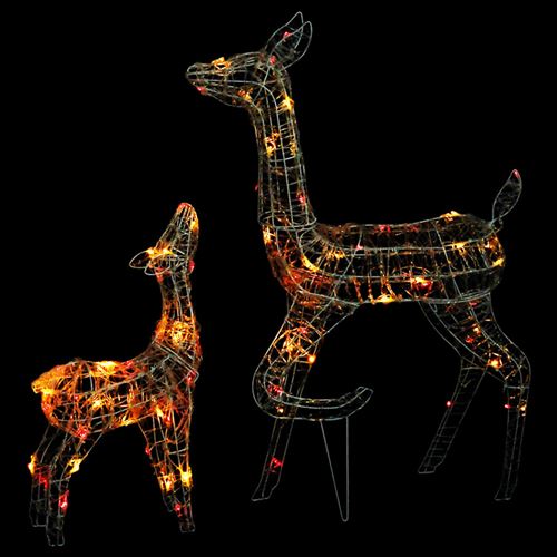 vidaXL Famille de rennes de décoration Acrylique 160 LED colorées