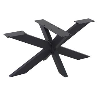 ML-Design Pied de Table Spider 58x43x98 cm, Structure en Croix, Noir, en Métal, Revêtement - 1