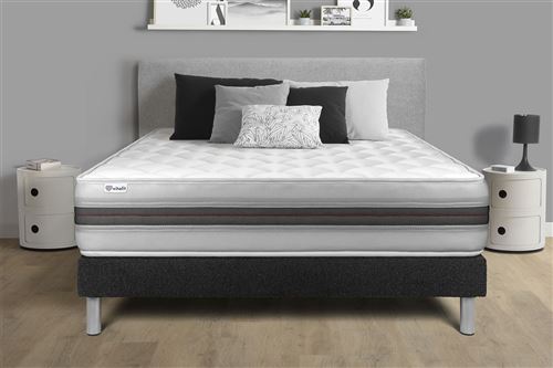 Non Communiqué Noir Ensemble Matelas Sommier 160X200 Cm - Vitalmemo Back