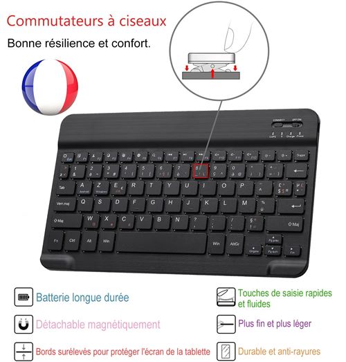 Étui HSMY avec Clavier Français AZERTY Bluetooth pour Lenovo Tab P11 Pro  11.5 Pouces TB-XJ706F - Noir - Clavier pour tablette