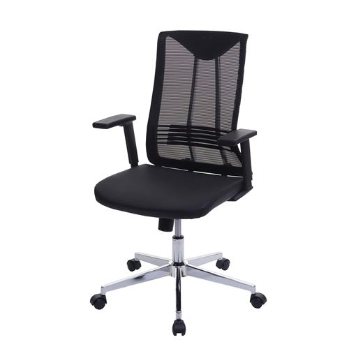 Chaise de bureau MENDLER HWC-J53 ergonomique similicuir noir