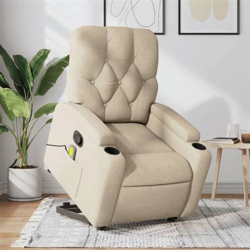 Non Communiqué Beige Vidaxl Fauteuil De Massage, Relaxation Tissu Crème