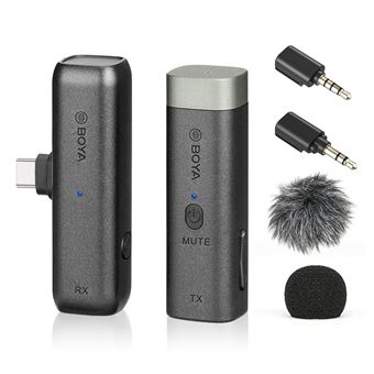 25€07 sur Microphone Lavalier sans fil Wabecil Bluetooth Type-C  Android,140*80*30mm,1 PCS-Noir - Microphone - Achat & prix