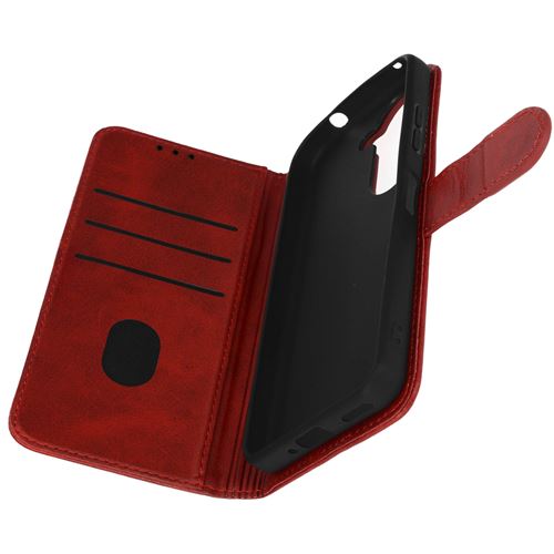 Étui pour Asus Zenfone 9 Clapet Portefeuille Fonction Support Vidéo Avizar Rouge