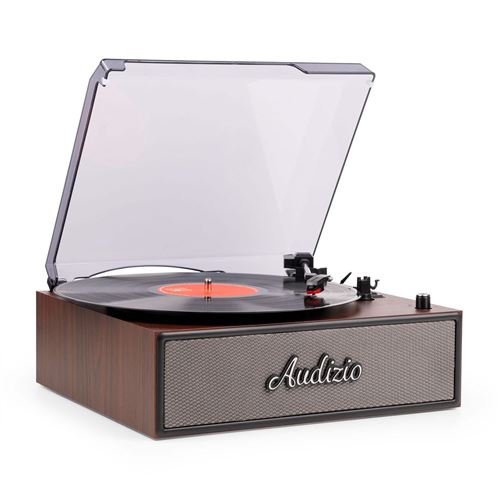  Audizio Reno - Platine vinyle r&eacute;tro avec enceintes int&eacute;gr&eacute;es - Tourne disque LP vintage - Bois