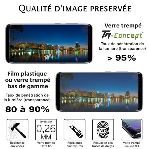 Verre Trempé OnePlus 11 Dureté 9H, Contours Incurvés 3D - Noir - Français