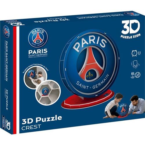 Megableu Rouge Puzzle 3D Psg Blason 19 Pièces 29,3 X 27 X 17 Cm - Neuf - Image 3