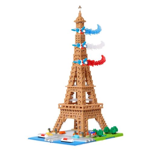 Bandai Marron Mini-Figurine En Briques - Nanoblock - Tour Eiffel Deluxe - 2500 Pcs - Neuf - Image 2