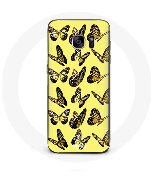 Coque pour Samsung Galaxy S6 Papillons Fond Jaune Maniacase
