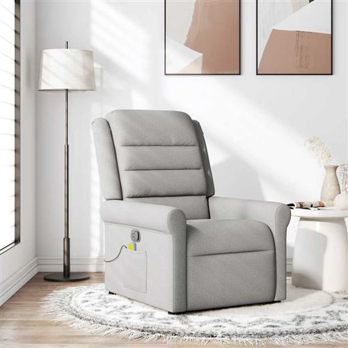 Vidaxl Massagestoel Verstelbaar Stof Wolk Grijs4015655 - Image 3