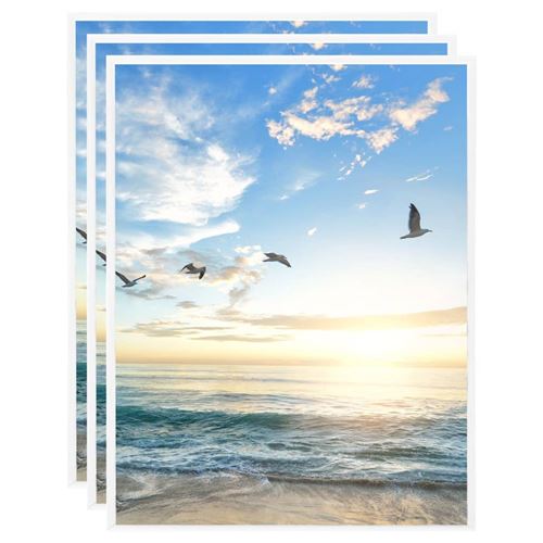 vidaXL Collage de cadres photo 3 pcs au mur table Blanc 20x25 cm MDF