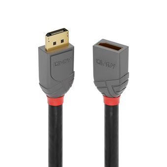 Lindy Anthra Line - Rallonge de câble DisplayPort - DisplayPort (M) pour  DisplayPort (F) - DisplayPort 1.4 - 50 cm - rond, support 8K60Hz (7680 x  4320) - noir - Câbles vidéo - Achat & prix